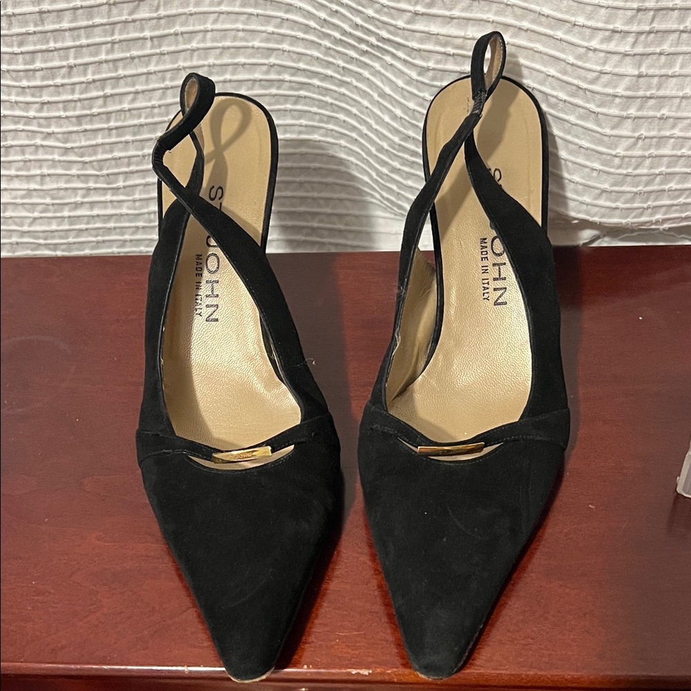 St. John Black Suede Heels